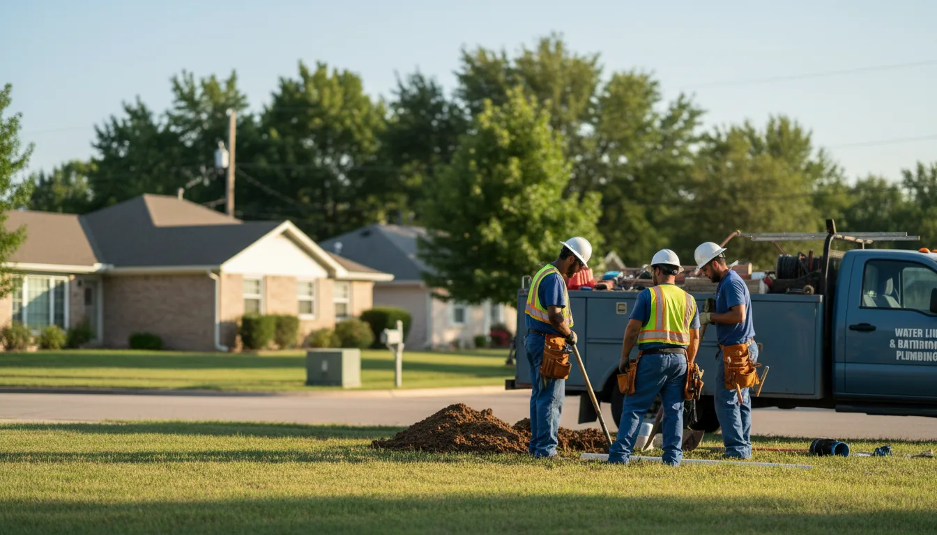 Residential water line and bathroom plumbing service in Stilwell, KS